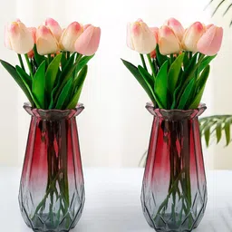 Ekhasa 2-Pcs Red Glass Vases-27