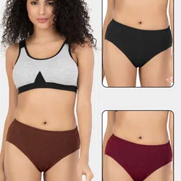Trylo Pack Of 3 Assorted Seamless Hipster Briefs Trylo Riza Solid And Soft Briefs-2XL-12