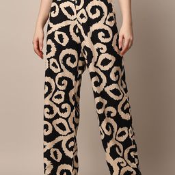 ONLY Women Animal Printed Straight Fit High-Rise Trousers-image-27