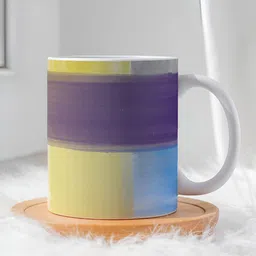 nestroots White & Blue Printed Stoneware Glossy Mug 350 ml-29