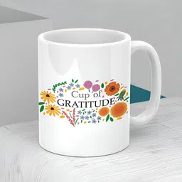 nestroots White & Orange Printed Stoneware Glossy Mug 350 ml-51