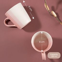URBAN SPACE Pink Crafted Ceramics Textured Ceramic Matte Mugs Set of Cups and Mugs image 5