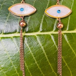MONI LIFESTYLE Gold Plated Artificial Stone Studded Contemporary Drop Earrings-image-14