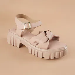 Ginger by Lifestyle Women Platform Sandals With Bows-40