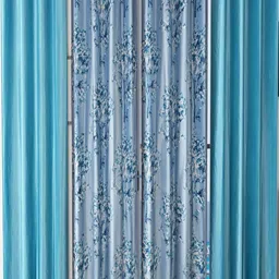 AADI TRADERS Blue Set of 4 Floral Door Curtain-image-17