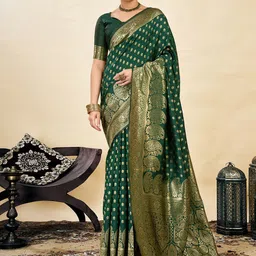 KALINI Woven Design Zari Silk Blend Banarasi Saree-image-25