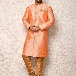 RANAK Men Regular Mandarin Collar Kurta with Churidar-picture-7