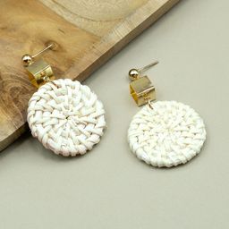 ARTKLIM Wooden Circular Drop Earrings-44