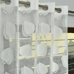 Aura Cream-Coloured Set of 2 Sheer Long Door Curtain image 5