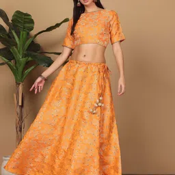 KAANCHIE NANGGIA Woven Design Lehenga With Blouse & Dupatta-picture-25
