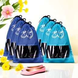 Aura Blue & Navy Blue 6 Pieces Reusable Shoes Organisers-11