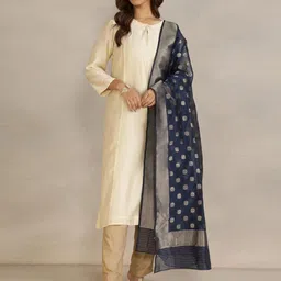 Fabindia Floral Woven Design Cotton Silk Dupatta-picture-19