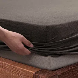 SleepyCat Brown 120 TC Fitted Double Queen Bedsheet with 2 Pillow Covers-1.9 m x 1.52 m-image-28