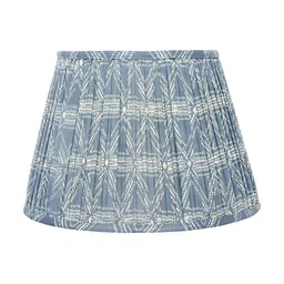 Lampenschirm India Blue & Beige Printed Cotton Contemporary Frustum Shaped Lampshade-23