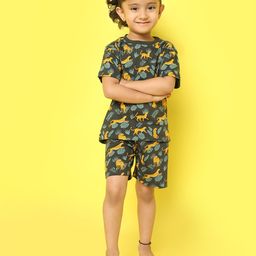 Orange Sugar Unisex Kids Printed T-shirt with Shorts-image-57