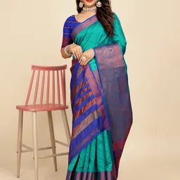 Indian Fashionista Ethnic Motifs Zari Organza Banarasi Saree-picture-39