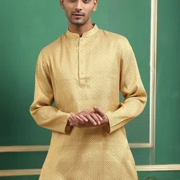 TATTVA Men Geometric Thread Work Kurta-image-91