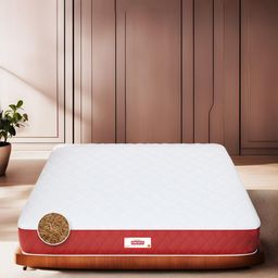 COIRFIT Maroon & White Quilted Chemical Free Natural Coir Queen Size Orthopedic Mattress-image-21