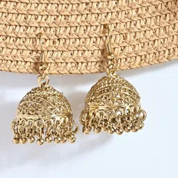 Fida Gold Plated Dome Shaped Jhumkhas-52