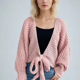 StyleCast Women Geometric Self Design V-Neck Cardigan-picture-29