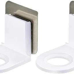 Plastic Wall Hanging Self Adhesive Bottle Storage Holder Hanger Pack of 2 Shower Grab Bar-image-14