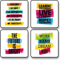 MOTIVATIONAL QUOTES Black Premium frame Digital Reprint 19 inch x 19 inch Painting-13