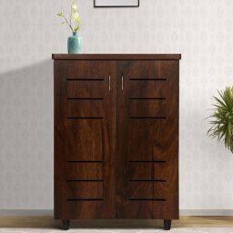 solace craft Carson Shoe Cabinet In Brown Teak Finish-picture-40