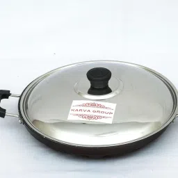 Stainless Steel Appe Maker - 12 Cavity|Appam Patra Side Handle with Lid |Appam| Paniarakkal with Lid 0 L capacity 23 cm diameter-picture-20