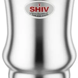 Stainless Steel Glass Kalash 7.5cm Diameter Plain Shiv Glass Set Water/Juice Glass-image-91