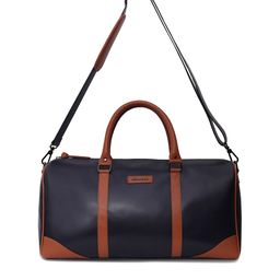 Belwaba Men Blue & Tan Brown Duffel Bag-image-16