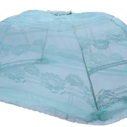 Polyester Kids Washable baby umbrella with designer green net polyster Mosquito Net-3