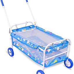 rudra creations Foldable Baby Cradle with Swing, Jhula Palna for New Born Babies , Multi-Use Stroller image 3