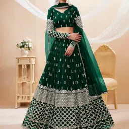 Embroidered Semi Stitched Lehenga Choli-image-32