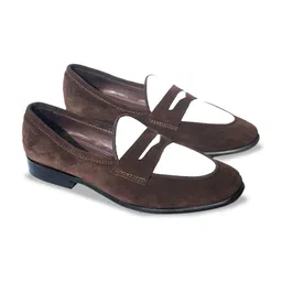 Wolvenmilano Men Colourblocked Suede Leather Penny Loafers-picture-22