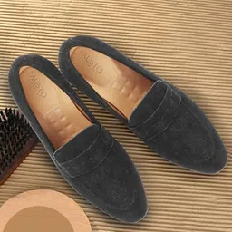 FAUSTO Men Round Toe Slip On Penny Loafers-56