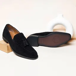 LOUIS STITCH Men Suede Leather Lightweight Tassel Moccasins-image-91