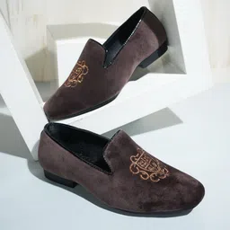 Style Shoes Boys Embroidered Lightweight Suede Loafers-17
