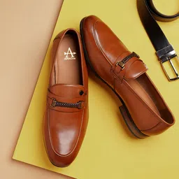 Arrow Men Chase Solid Leather Loafers-picture-53