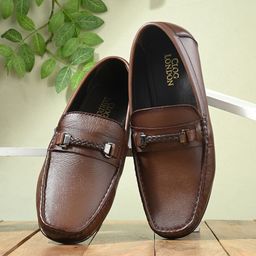 CLOG LONDON Men Leather Square Toe Loafers-image-55