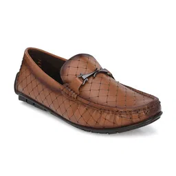 Hitz Men Textured Leather Lightweight Horsebit Loafers-54