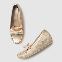 Marc Loire Women Textured Bow Detail Lightweight Loafers-32
