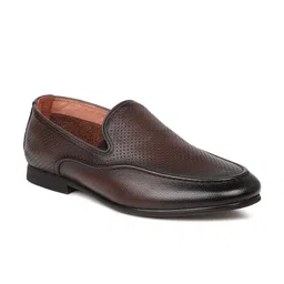 ATESBER by Inc.5 Men Brown Solid Leather Formal Loafers-picture-34