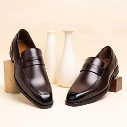 LOUIS STITCH Men's Leatherette Dual Tone Finish Moccasin Shoes-picture-13