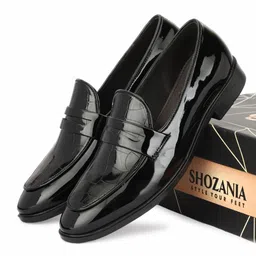 SHOZANIA Men Textured Leather Formal Penny Loafers-picture-29