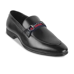 DAVINCHI Men Textured Round Toe Leather Formal Loafers-image-33