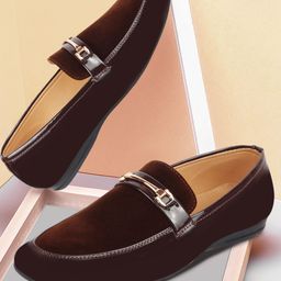 FAUSTO Men Brown Solid Formal Loafers-image-88