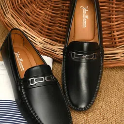 John Karsun Men Black Horsebit Loafers-image-17