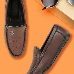 BAESD Boys Textured Round Toe Comfort Insole Loafers-image-70