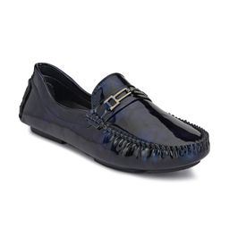 RL Rocklin Men Blue Textured Driving Shoes-image-58
