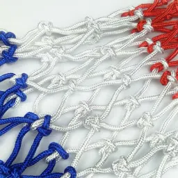 swikaar Basketball Net 2 PCS Outdoor/Indoor Net (12 Loops) (Red+White+Blue) BBN5 Basketball Net image 3